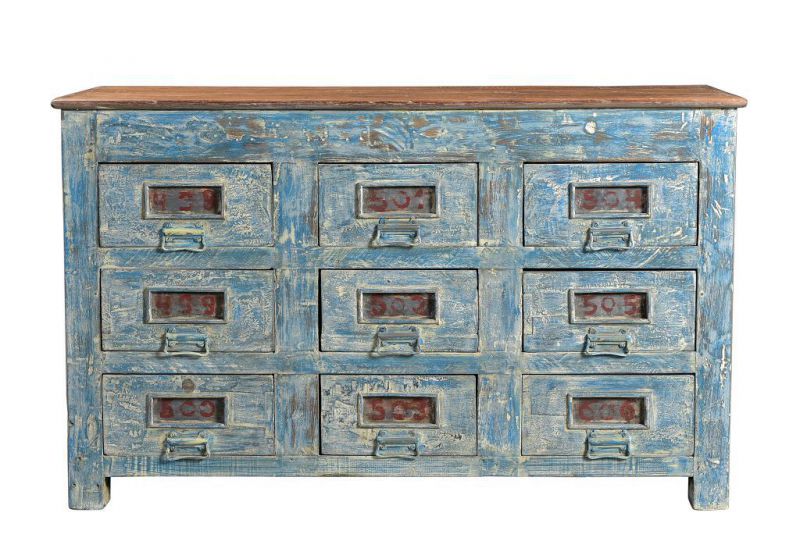 Wooden 9 drawer chest