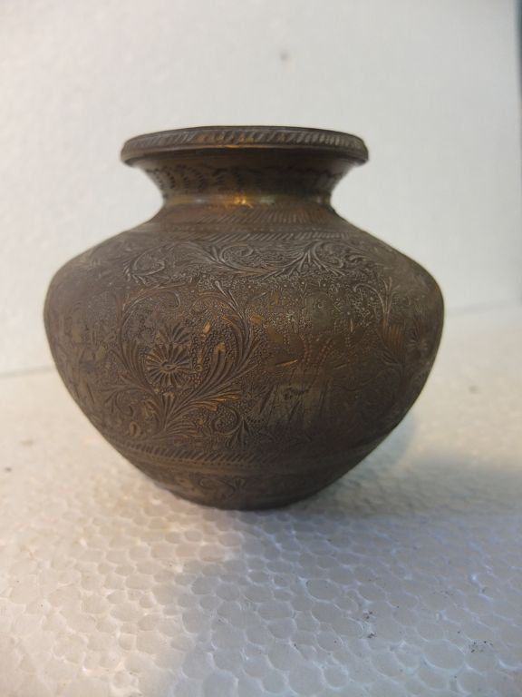 Carved Metal Vase