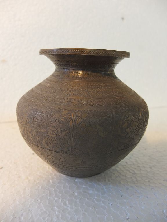 Carved Metal Vase