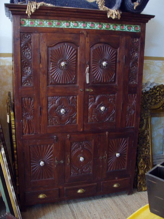 Hindu cupboard 4 doors teak