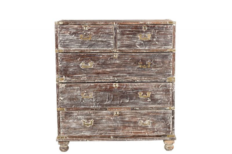 Wooden 5 drawer chest - s/2