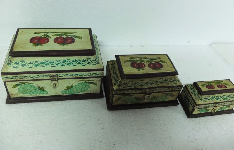 Set de 3 cajas de madera